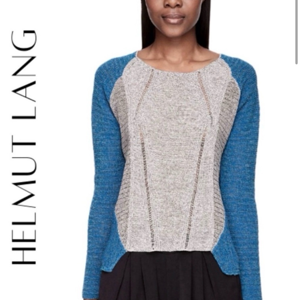 Helmut Lang Transparent Melange
Blue Gray Knit Sweater - Size Small - EUC